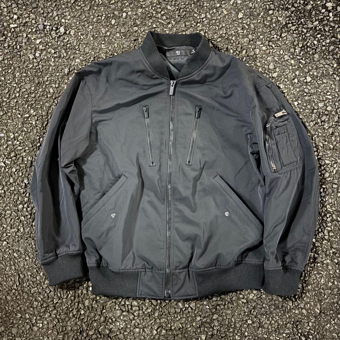 即完品 ユニクロ＋J ジルサンダーコラボ MA-1 フライトジャケット 黒 M