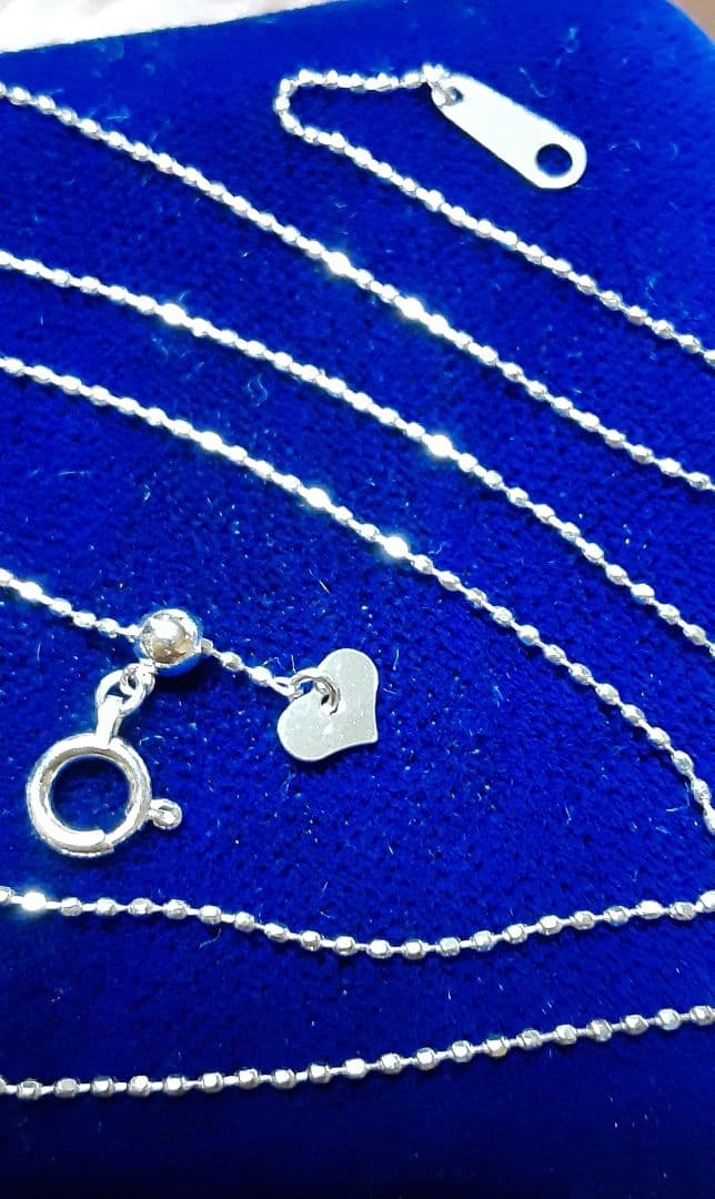 K18 WG ネックレス 45.5cm ボールチェーンアジャスター