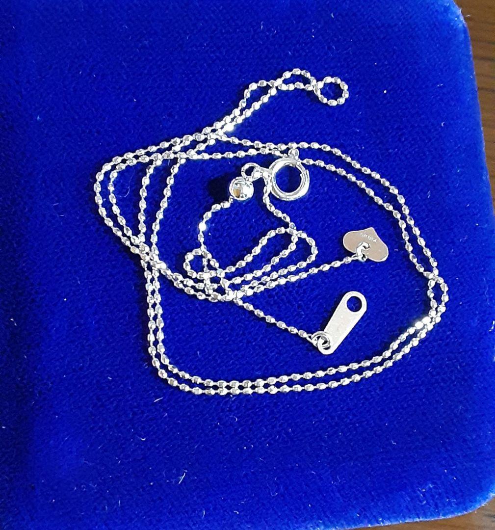 K18 WG ネックレス 45.5cm ボールチェーンアジャスター