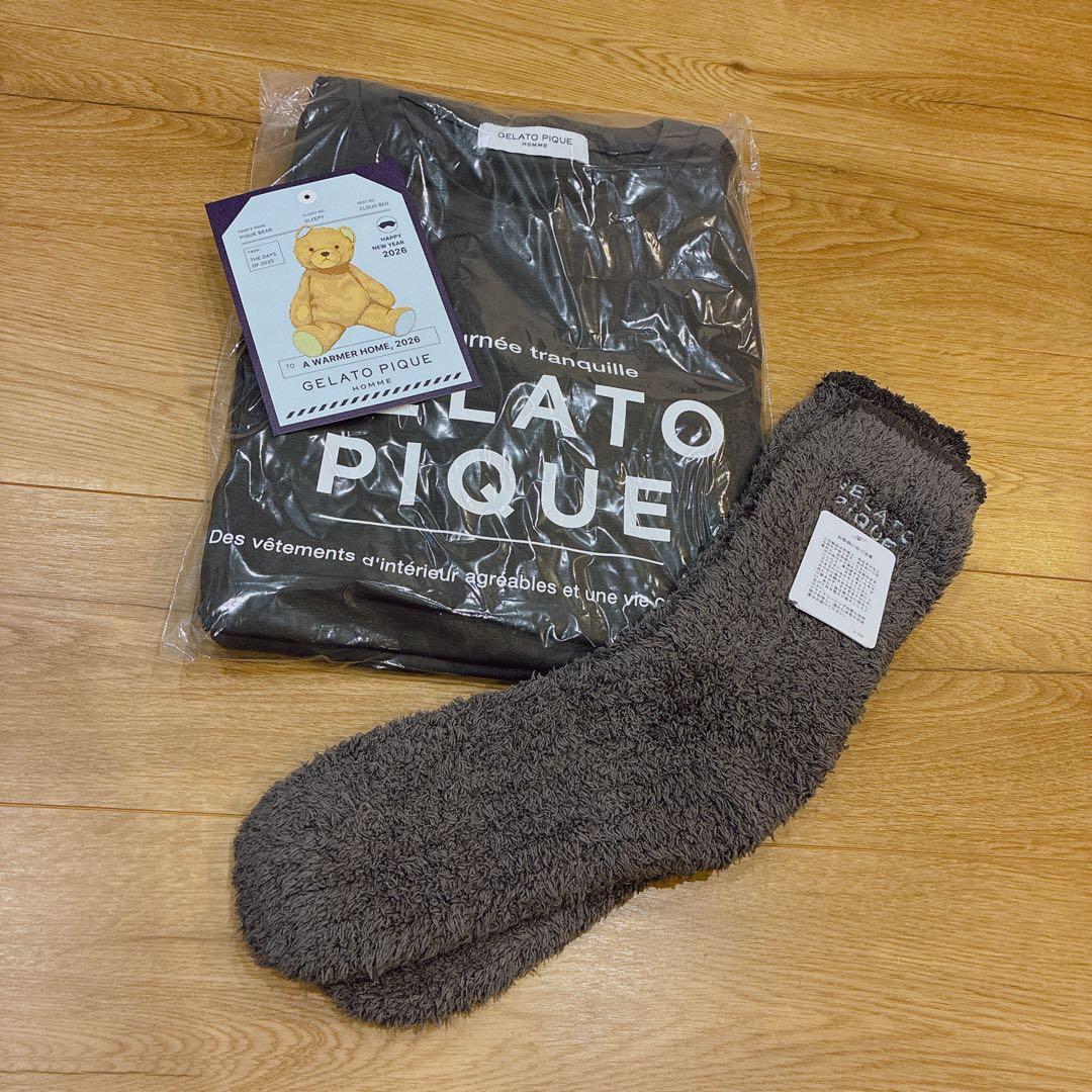 福袋 2026 ジェラートピケオム メンズ 靴下 セットアップ モコモコ