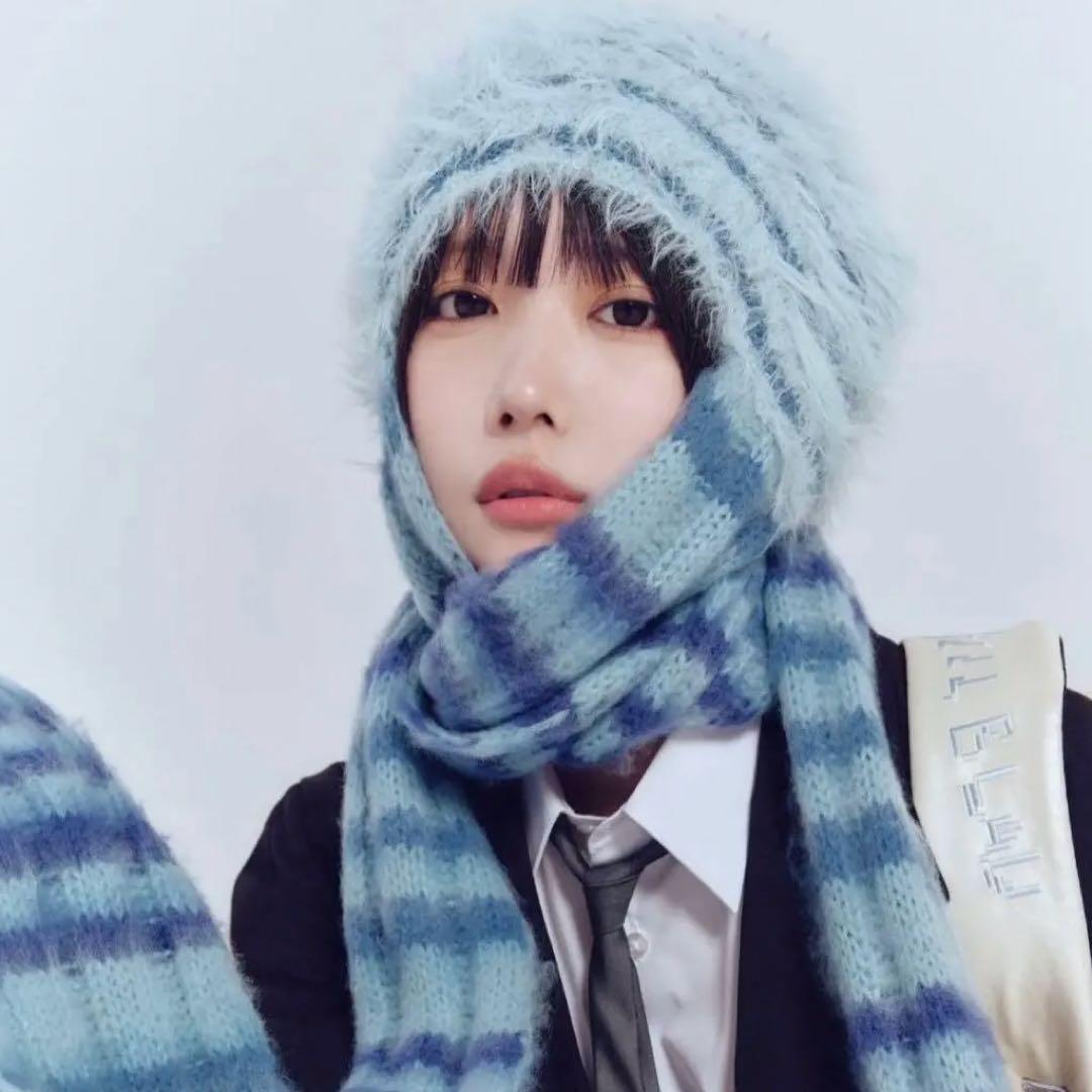 マフラーニットキャップ ヘルブラウ あの - メルカリ