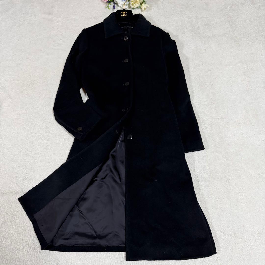 美品☆ラルフローレン ロングコート アンゴラ混 黒 7号 レディース