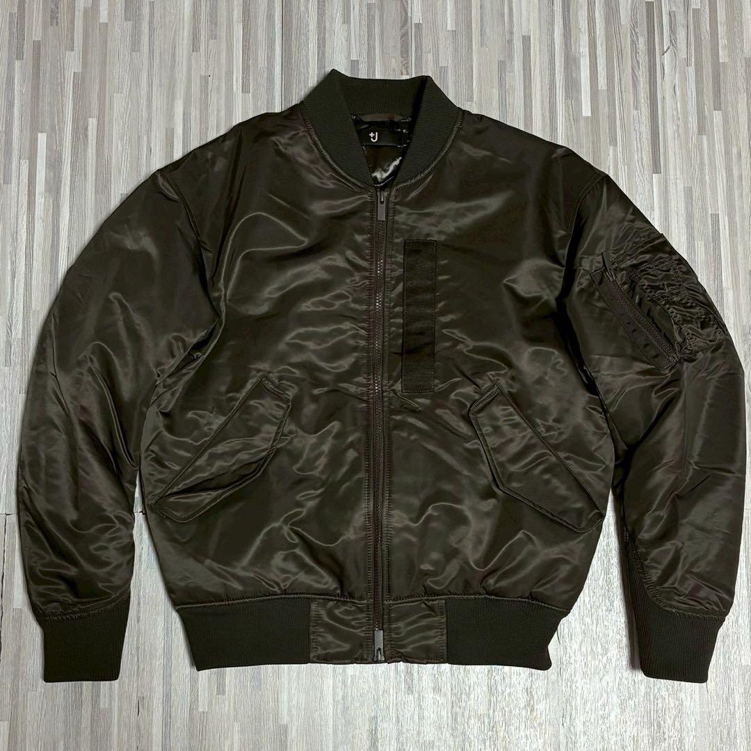 ユニクロ+J ハイブリッドダウンオーバーサイズ MA-1 ダークグリーン S