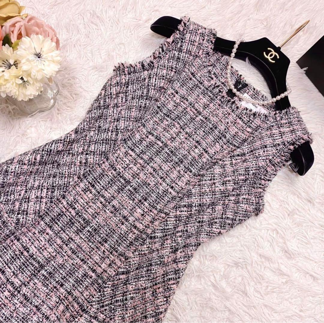 Rene ルネ ひざ丈 ワンピース ツイード 34 - メルカリ