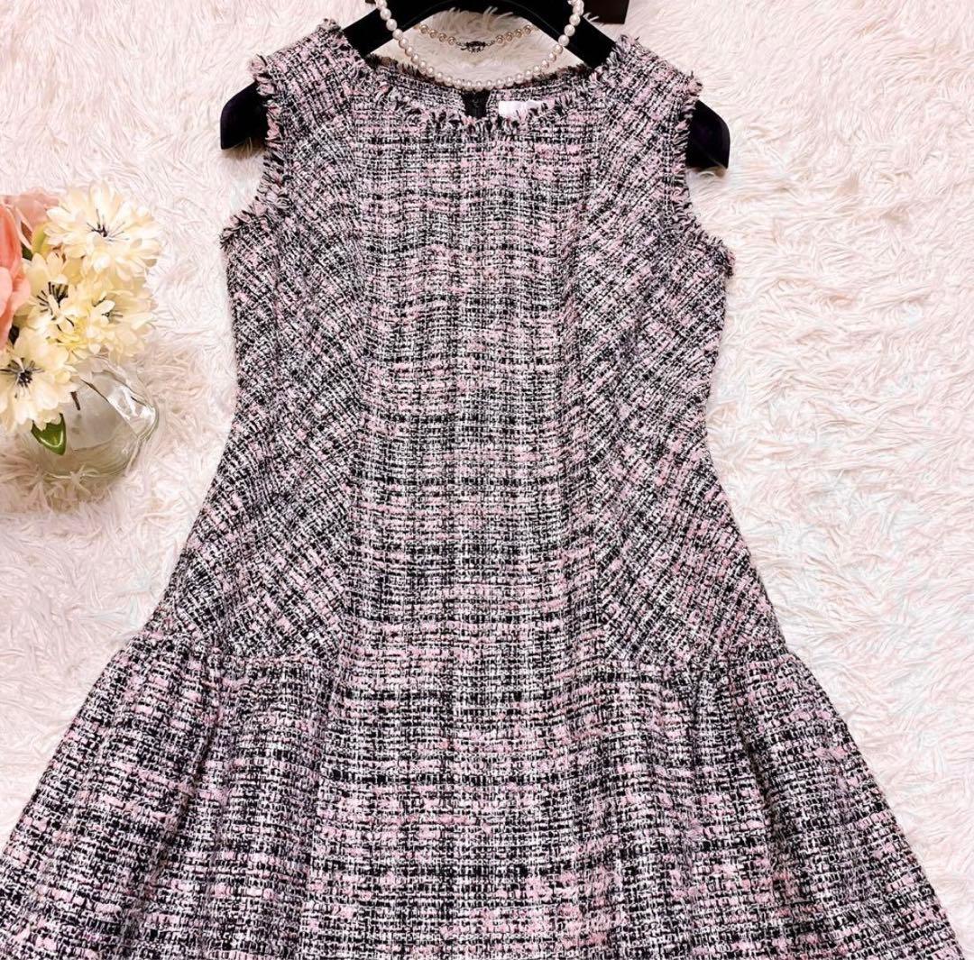 Rene ルネ ひざ丈 ワンピース ツイード 34 - メルカリ