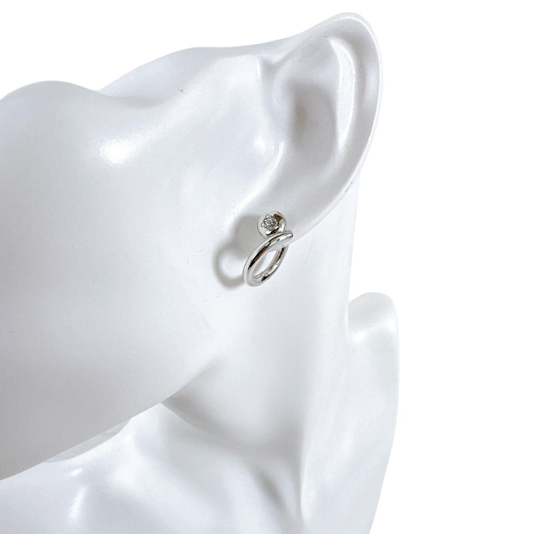 LOEWE ロエベ 現行品 アナグラム ペブル フープピアス ミニ 片耳