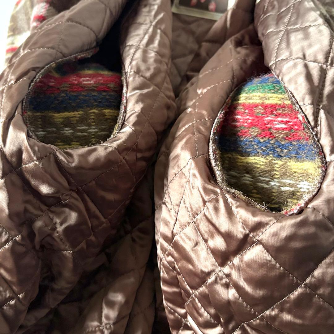 希少 ピンクハウス ウール ワッペン フェアアイル柄 チェック柄