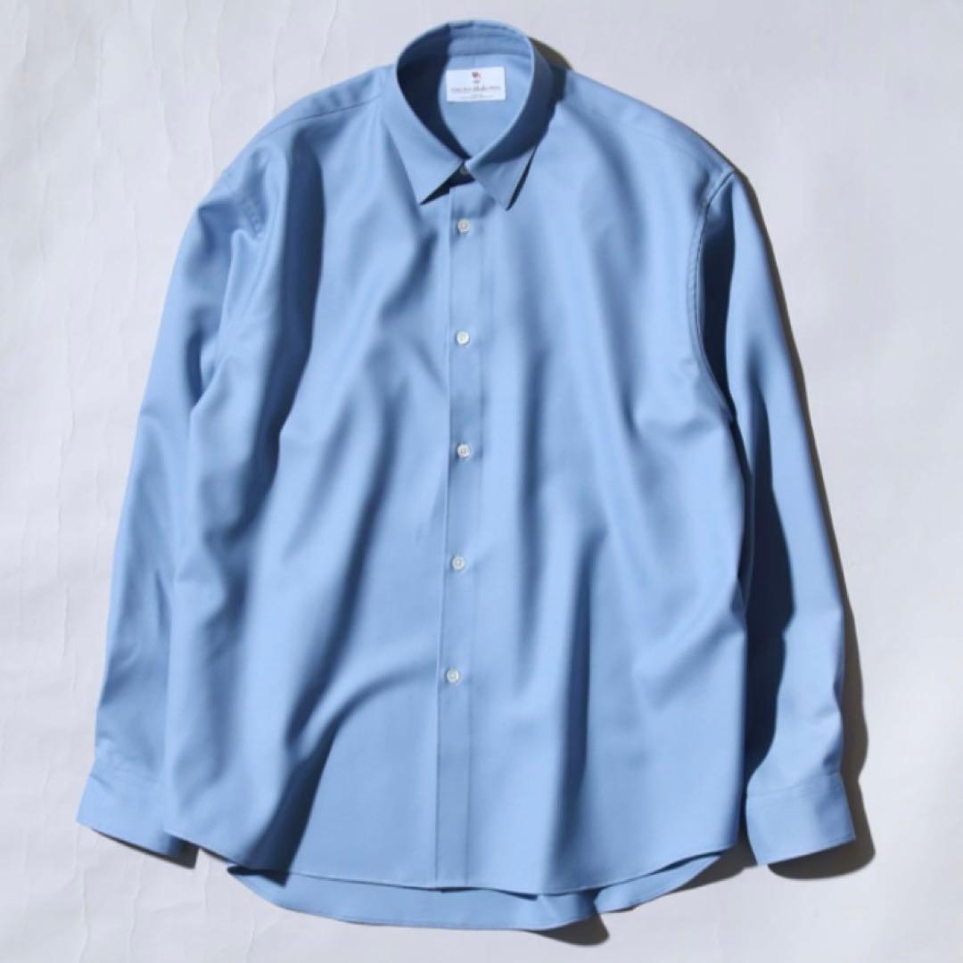 MBハイエンド尾州ウールシャツ　サックスブルー LINE友達も購入可能】3000枚以上が即完売した超人気「MBハイエンド尾州
