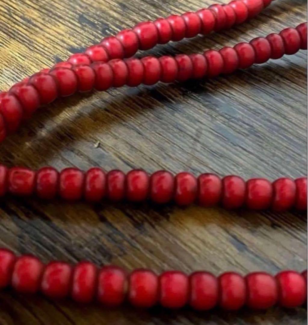 【★激レア★オールドホワイトハーツ】★アンティークビーズ6.5mm〜6.9mm