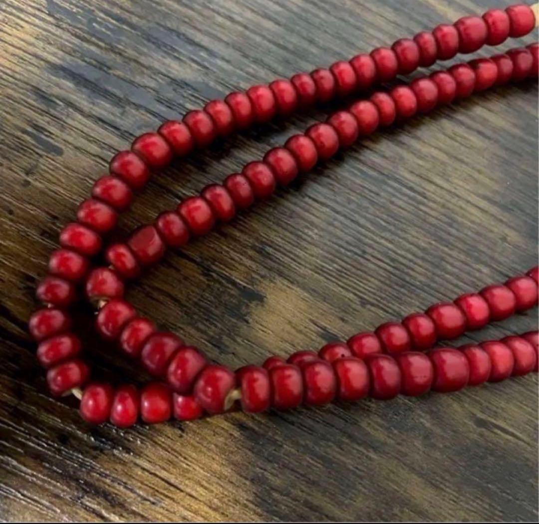 【★激レア★オールドホワイトハーツ】★アンティークビーズ6.5mm〜6.9mm