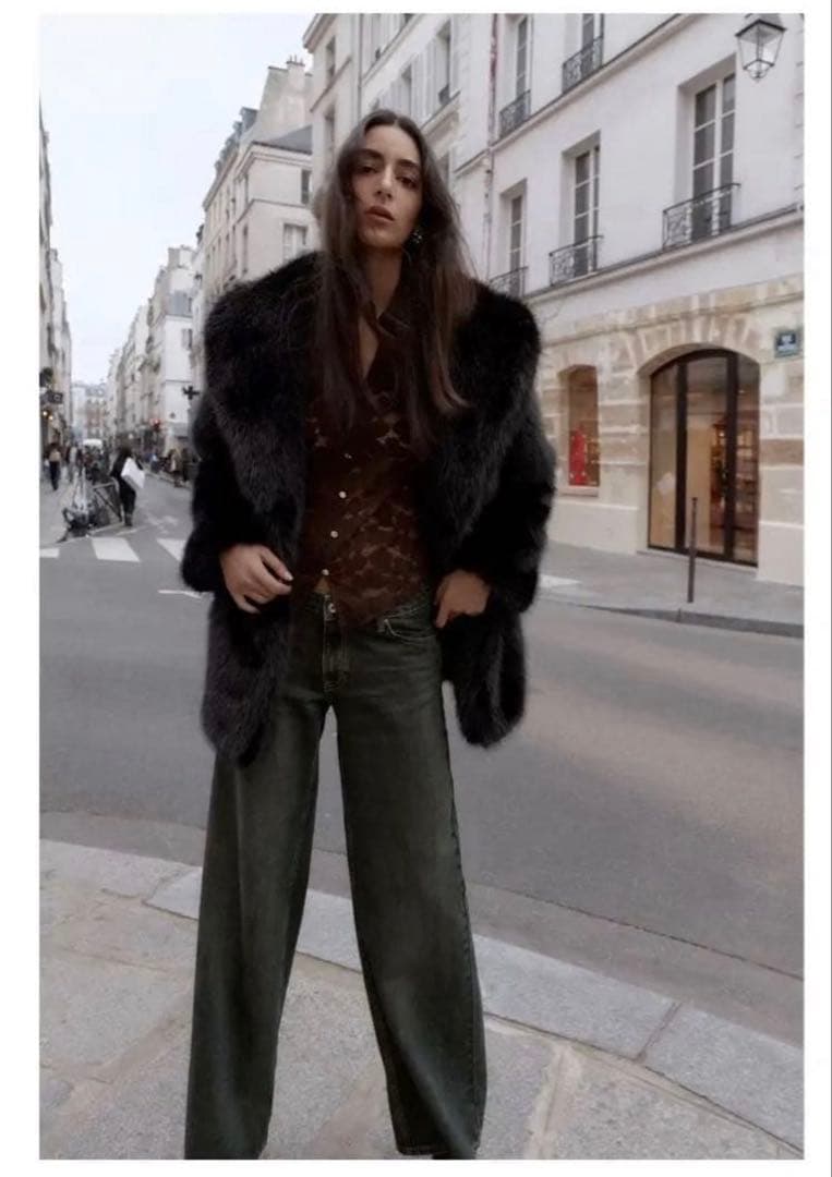 ZARA フェイクファーベルトコート M - メルカリ