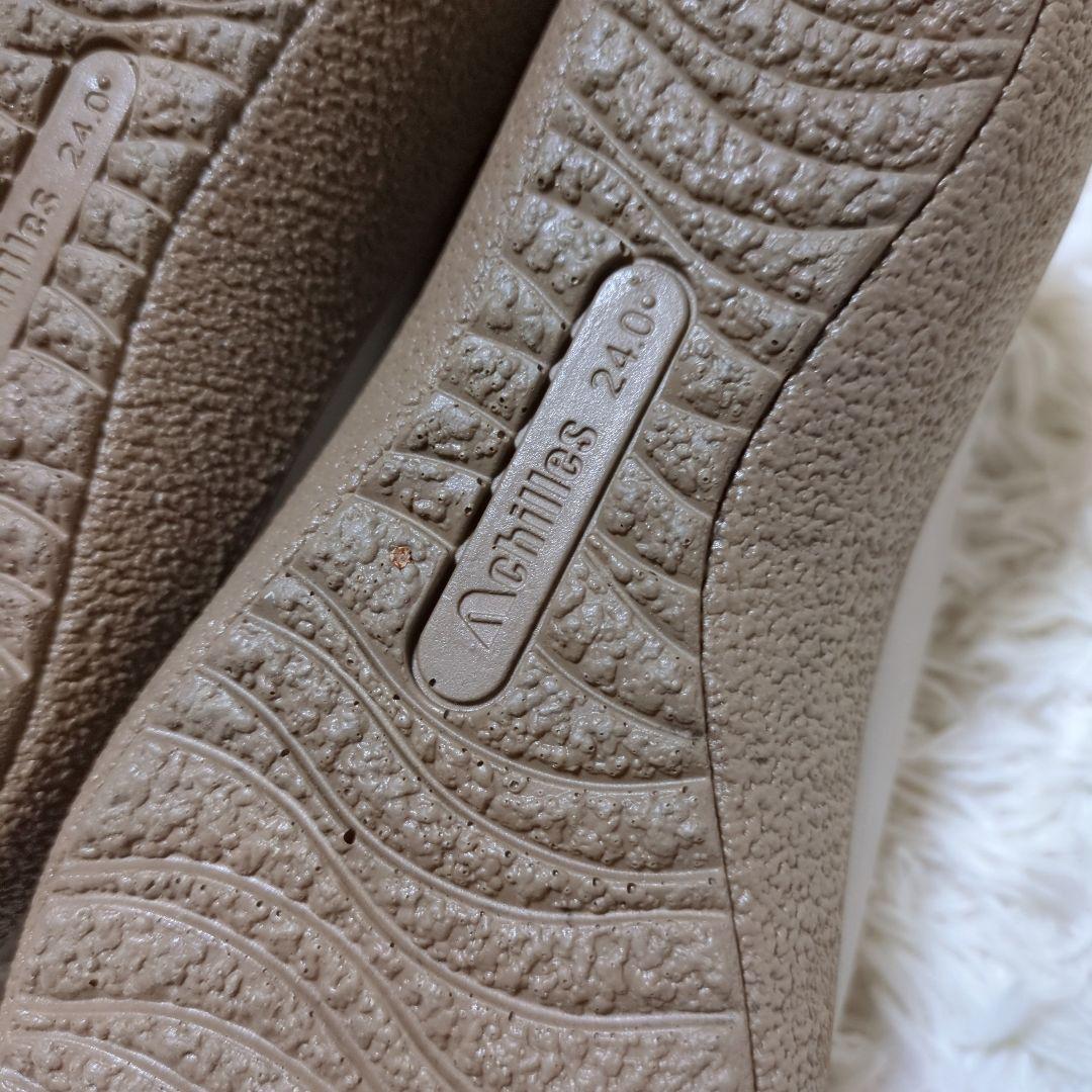 新品未使用！アキレスソルボ　レザーコンフォートシューズ　24.0cm　グレージュ