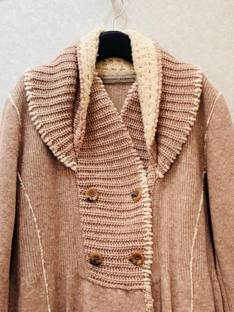 エルマンノシェルビーノ☆ウールカシミヤ混 ニットコート ユキトリイ