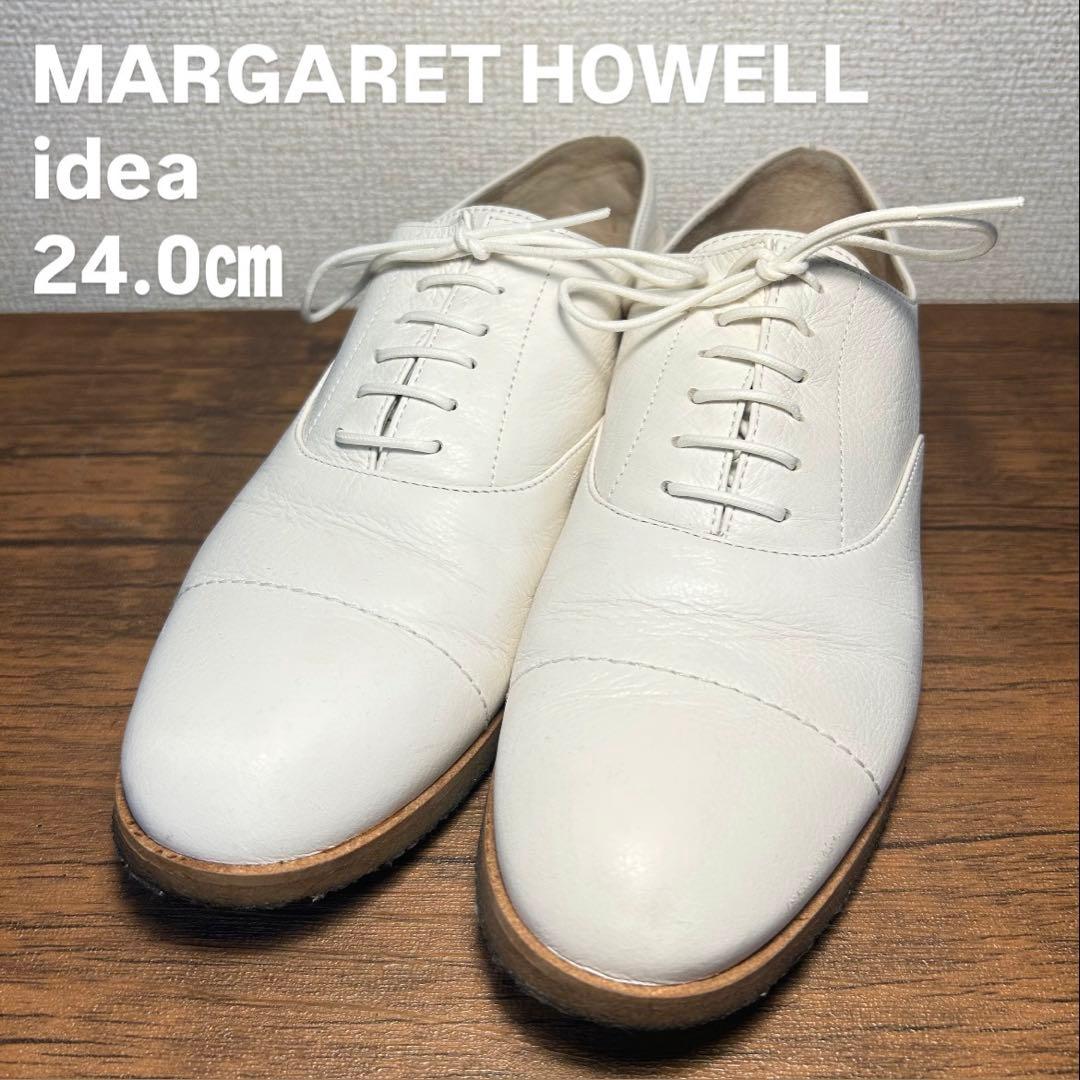 美品】MARGARET HOWELL ホワイトレザーシューズ 24.0cm - メルカリ
