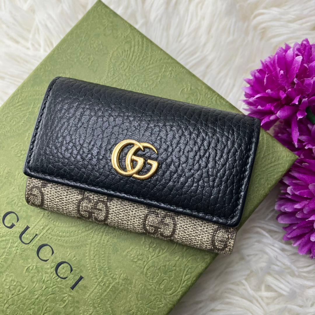 【未使用に近い】 グッチ 6連 キーケース スプリーム GG マーモント GUCCI - 未使用保管品 GUCCI グッチ 6連 キーケース VIP GG スプリーム