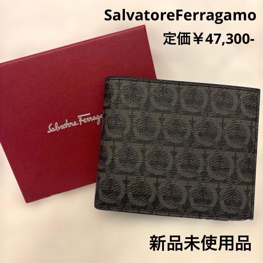 フェラガモ メンズ 二つ折り財布 小銭入れ 新品未使用タグ付き フェラガモ Ferragamo 財布 二つ折り財布 折りたたみ財布 小銭入れ付き