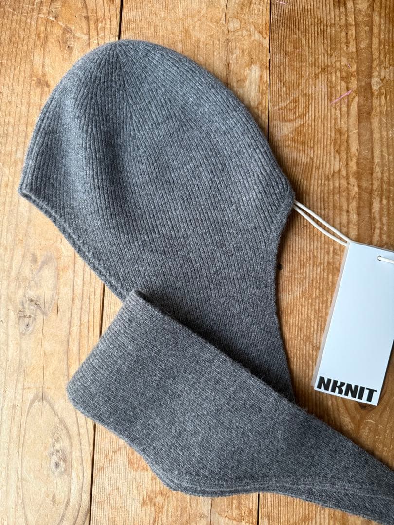 NKNIT マフラーキャップ バラクラバ フード グレー - メルカリ