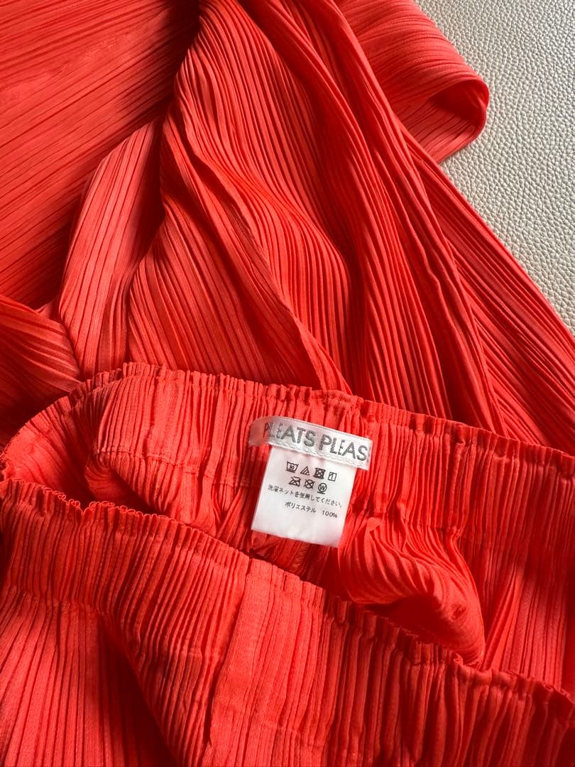 PLEATS PLEASE オレンジ ガウチョパンツPP81JF144 - メルカリ