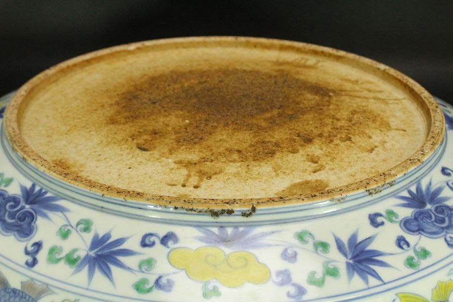 あきこ様専用中国美術 色絵 龍紋皿 φ48.8cm(ZE473)