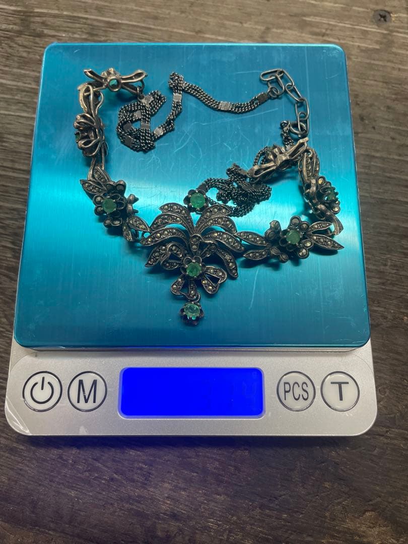 ヴィンテージ　sv925 色石ネックレス　31.4g