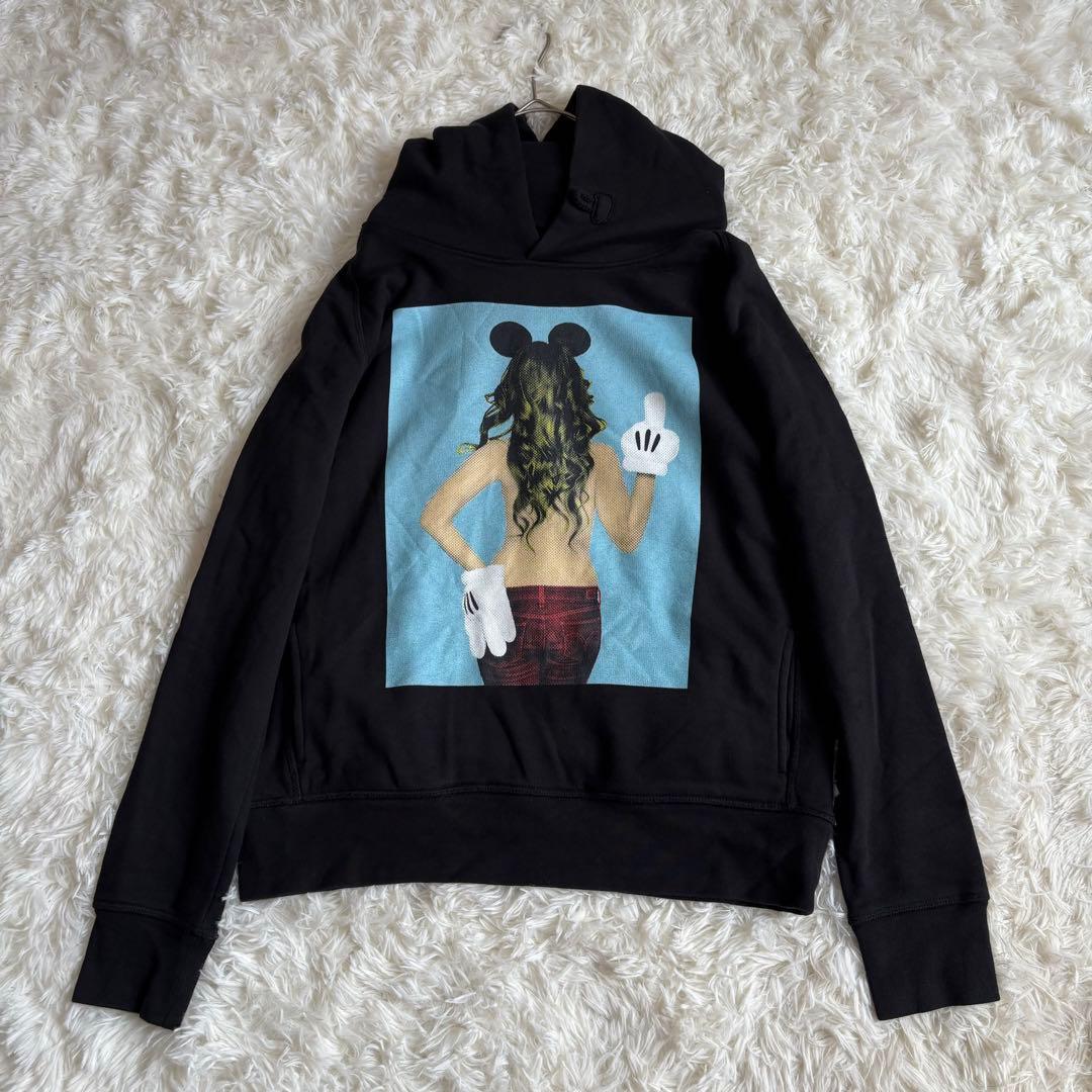 完売品 レア美品 ノーコメントパリ ミッキー パーカー USのM ブラック