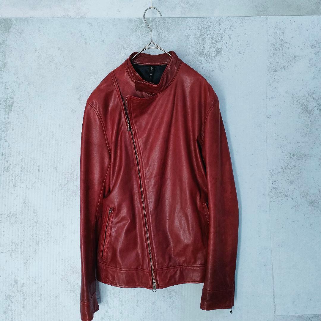 glamb　羊革　レザージャケット　シングル　 赤　メンズ 楽天市場】ライダースジャケット レザージャケット 革ジャン メンズ 本