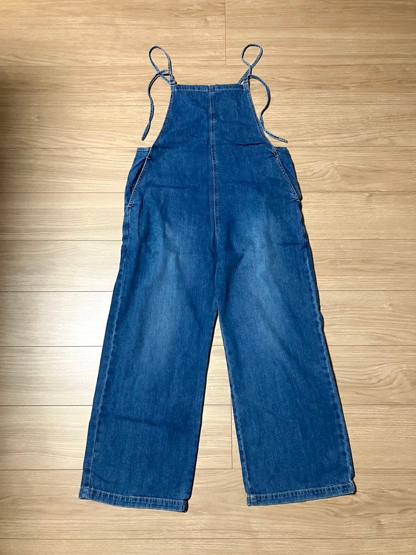 新品未使用】ミューニック デニムブルー ワイドレッグサロペット