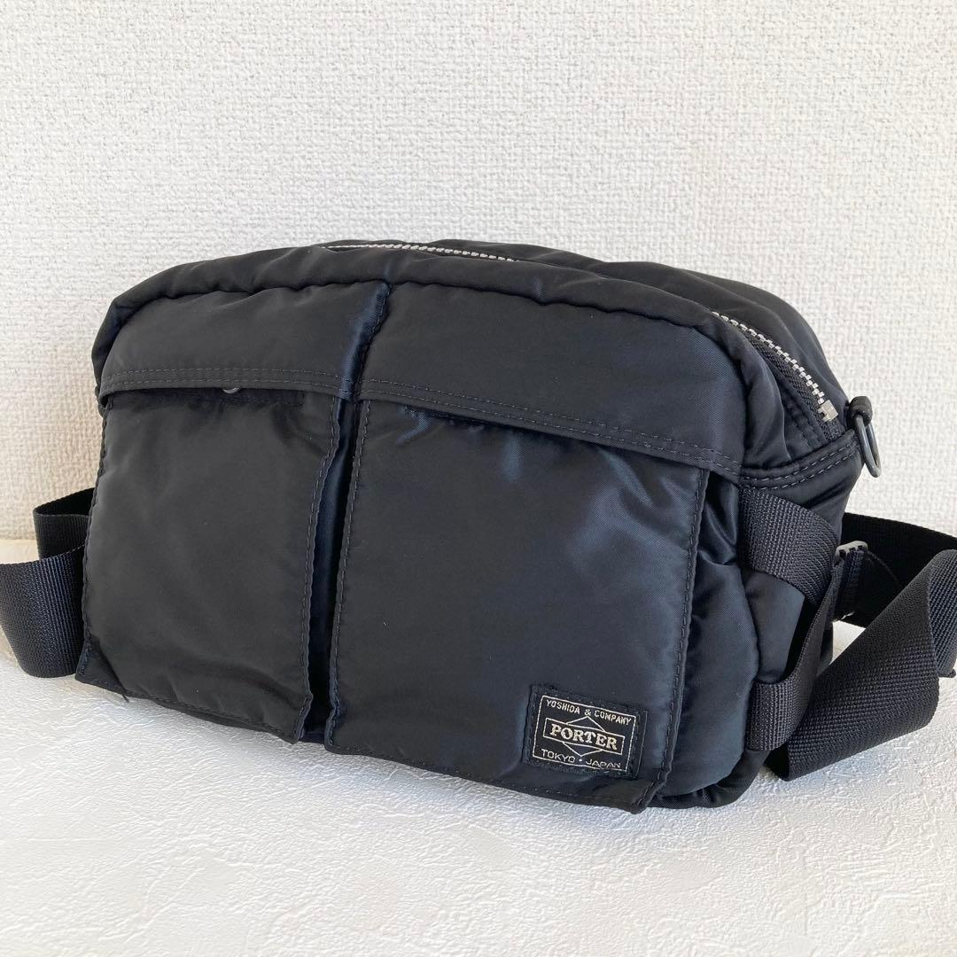 【美品】PORTER タンカー　ボディバッグ　ブラック　ウエストバッグ ポーター PORTER タンカー ウエストバッグ ボディバッグ 黒