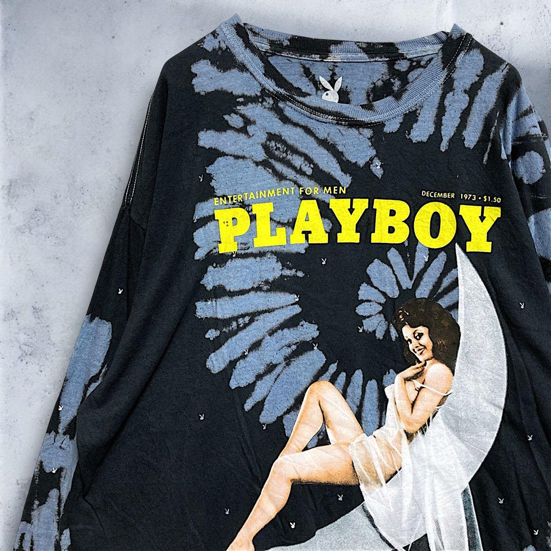 BFHH エロ Tシャツ 長袖 ロンT 古着 プレイボーイ セクシー タイダイ