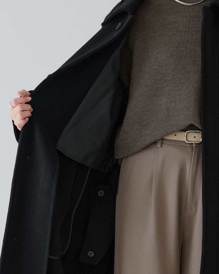 crewre リバーロングステンカラーコート ブラック サイズ3 - メルカリ