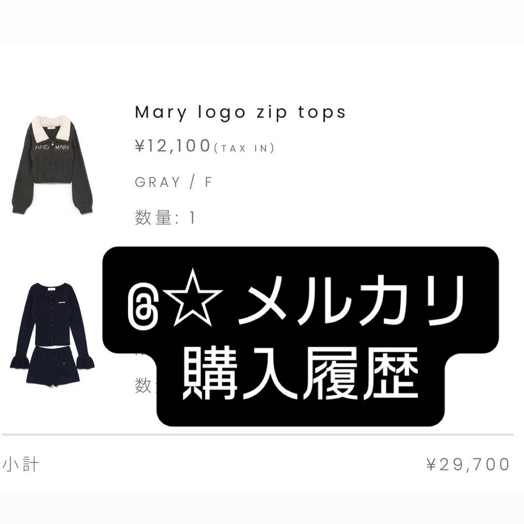 andmary mary logo zip tops gray - メルカリ