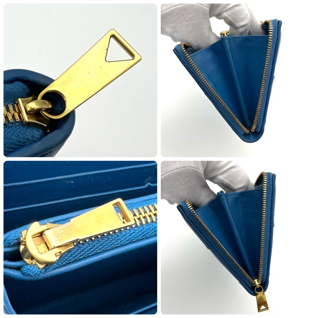 ボッテガヴェネタ マキシイントレチャート レザー ラウンドジップ