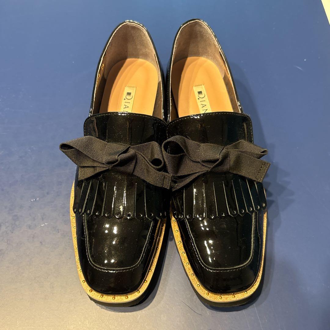 DIANA ブラックローファー リボン付き 箱あり - メルカリ