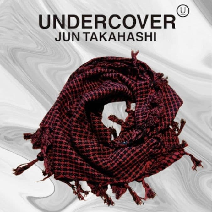 UNDERCOVER 赤黒チェックアフガン ストール アンダーカバー フリンジ