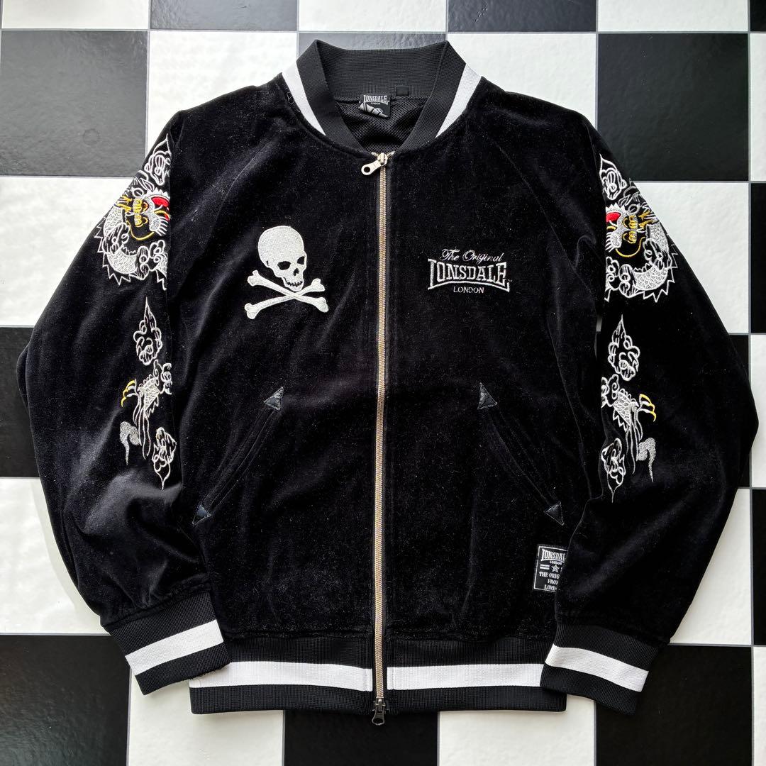 LONSDALE ベルベット スカジャン 黒 - メルカリ
