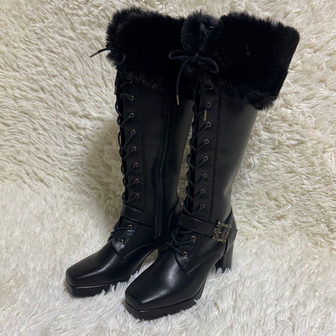 新品 クラロリくる実 しまむら ロングブーツ ノエルドメモワール