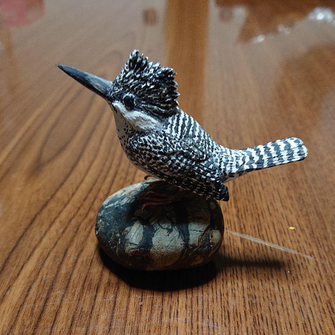 小さなバードカービング ヤマセミ 野鳥 木彫り - メルカリ