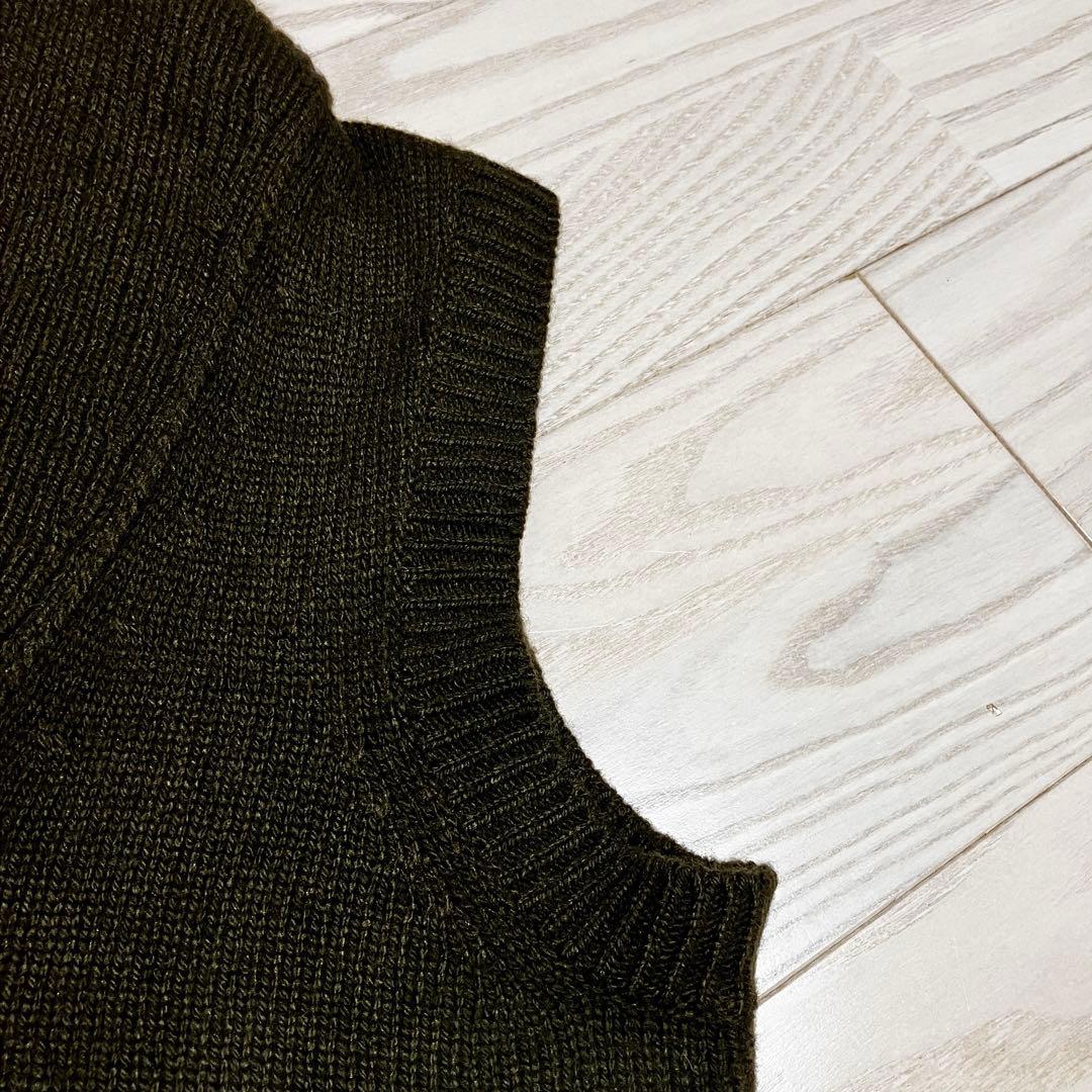 マーガレットハウエル ショールカラーベスト カシミヤ シルク くるみ