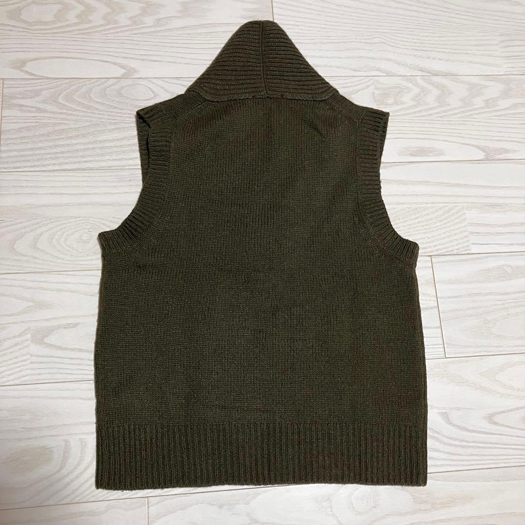 マーガレットハウエル ショールカラーベスト カシミヤ シルク くるみ