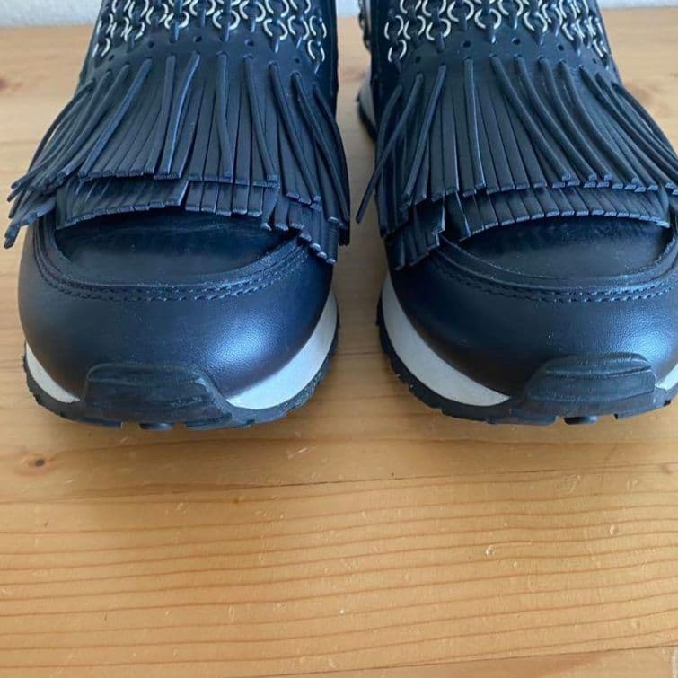 美品 Tod's フリンジスニーカー レザー ネイビー 35 - メルカリ