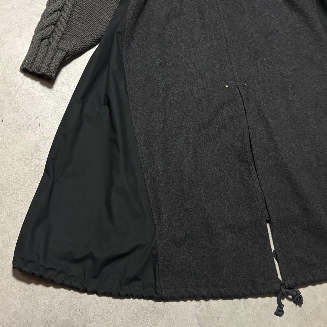 スタンブリー ロングコート 異素材ミックス マキシ丈 モッズコート