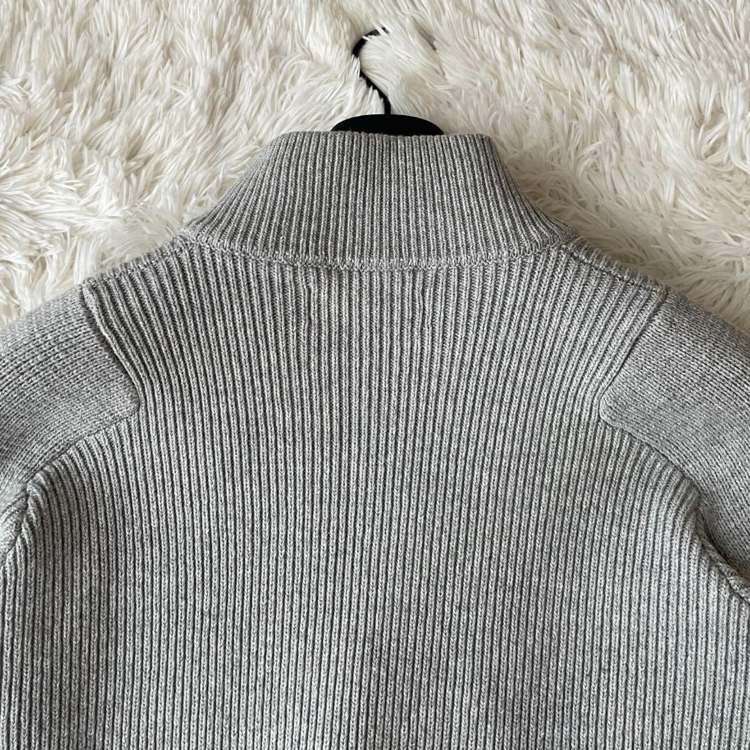 Stone Island ドライバーズニット M グレー フルジップ リブ編み