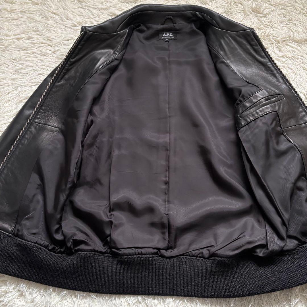 極美品 A.P.C. MOTO ブルゾン サイズM レザージャケット ブラック