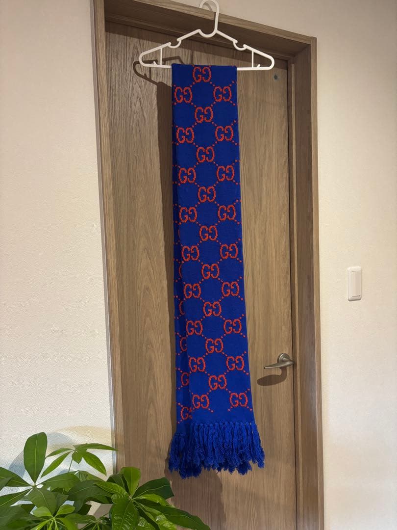 GUCCI GGロゴマフラー 青/オレンジ 楽天市場】新品同様 グッチ マフラー インターロッキング 674263