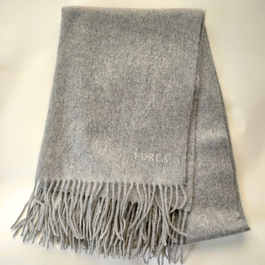 ○FURLA フルラ カシミヤ100% 大判ストール マフラー グレー - メルカリ