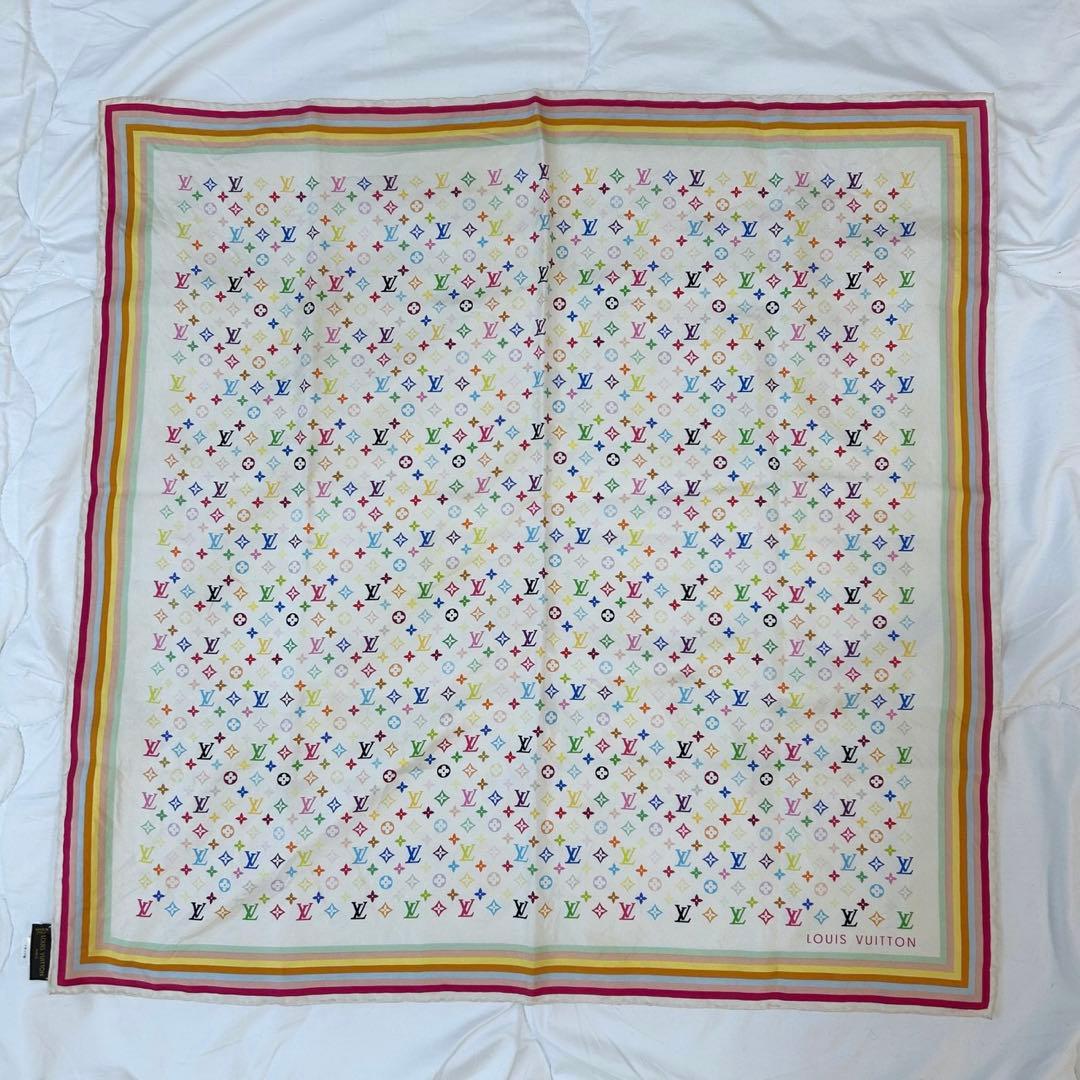 LOUIS VUITTON シルク スカーフ モノグラム マルチカラー ブロン
