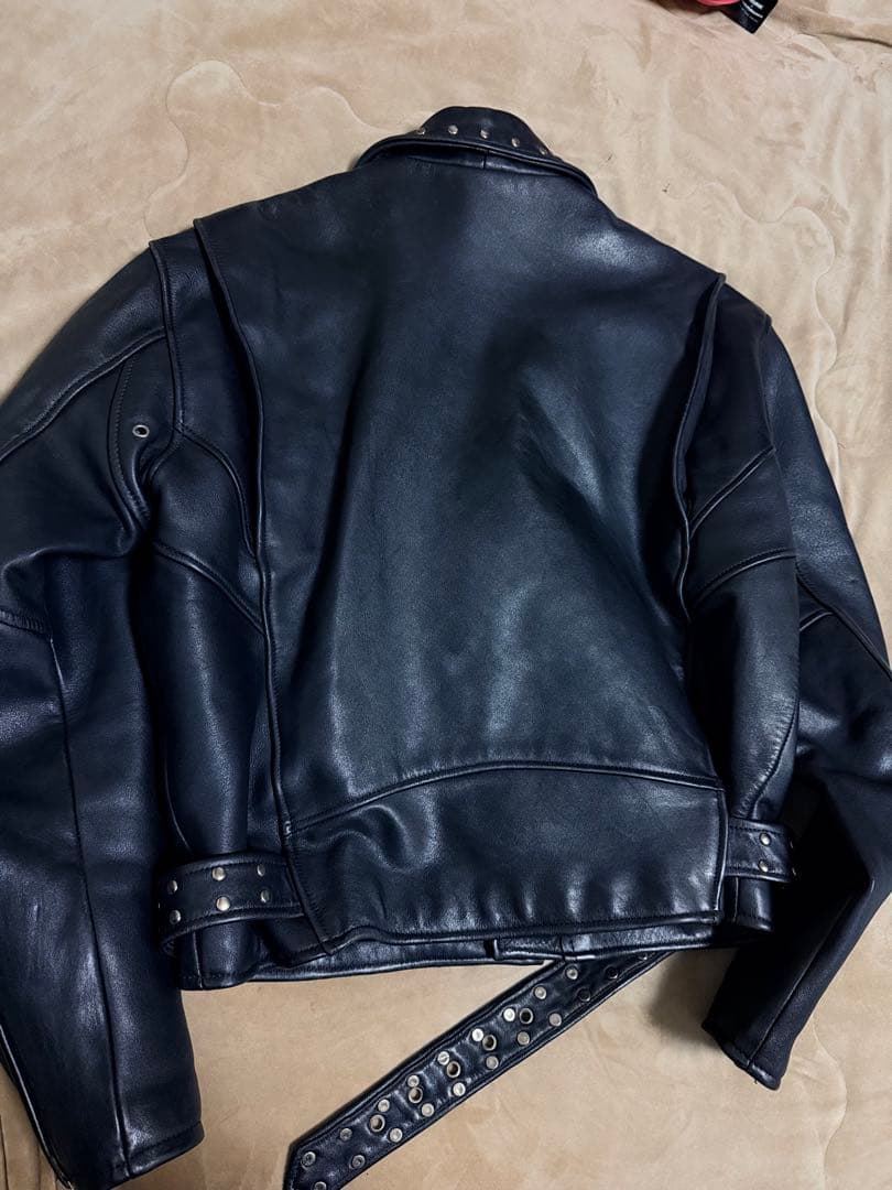 美品 FOUR SKULL 鋲ジャン スタッズ レザーダブルライダースジャケット