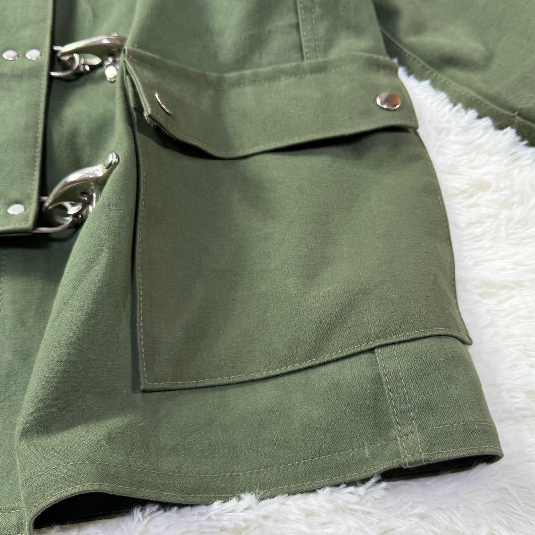 美品 NYC製】ファイヤーマンジャケット バックル ヘビーコットン カーキ S