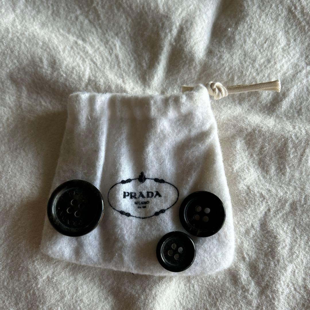 PRADA ブラック ナイロン ロングコート ステンカラー 後ろ襟ロゴあり 42