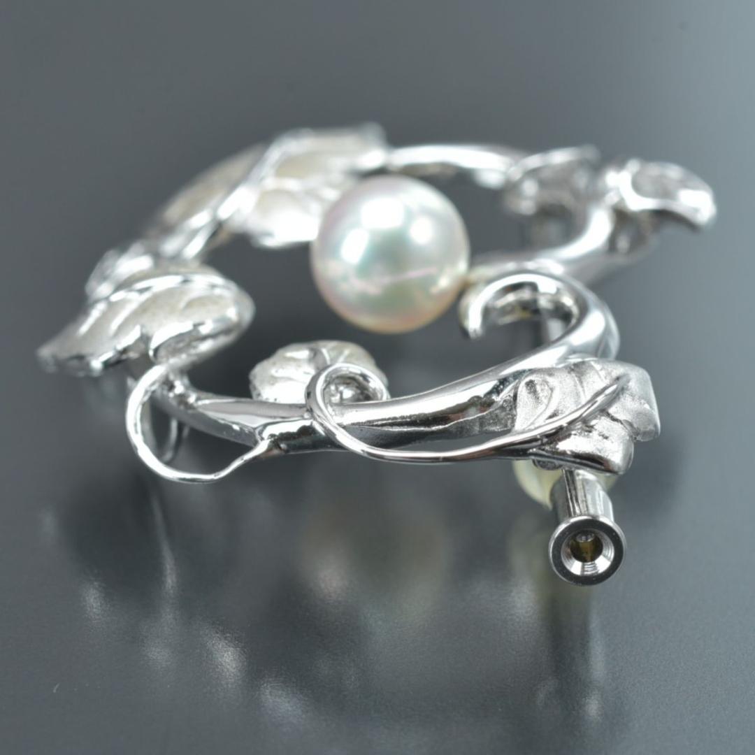 美品 TASAKI ブローチ パール幅7.1mm重さ6.9gSV リーフ ハート